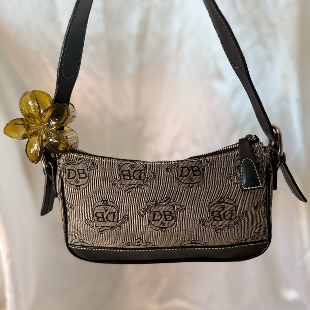 Dooney & Bourke Beige and Black Shoulder Bag
